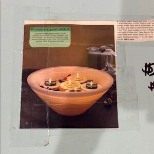 PartyLite Cream Candle Bowl with Floating Candles